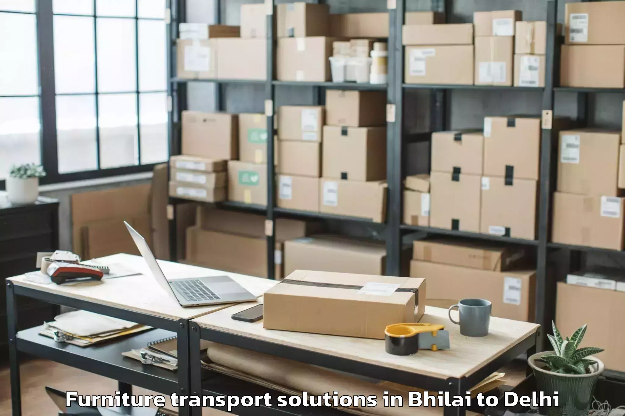 Reliable Bhilai to Saraswati Vihar Furniture Transport Solutions